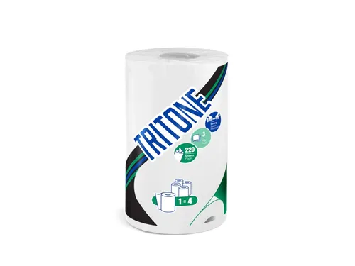 Keukenrol Celtex Tritone 3-laags wit 220 vel krimp a 12 rol