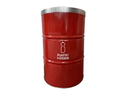 The BinBin Plastic met vlamvertragend deksel 200 Liter Rood
