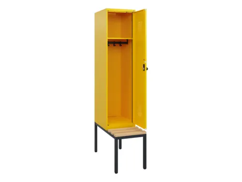locker met bank,HxBxD 1950x400x815mm,1vak,vak B 400mm,draaigrendel