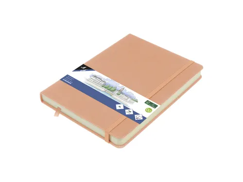 Schetsboek Kangaro A5 oud roze PU HC 80 blad 140gr roomwit met elastie