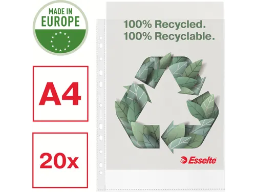 geperforeerde showtas 100 % gerecycleerd A4 20 stuks