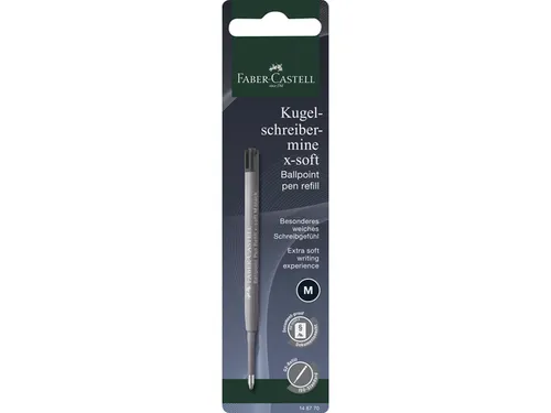 Balpenvulling Faber-Castell M zwart X-soft op blister