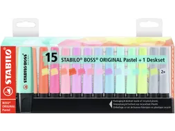 Markeerstift STABILO BOSS Original 70/15 pastel assorti deskset 15 st