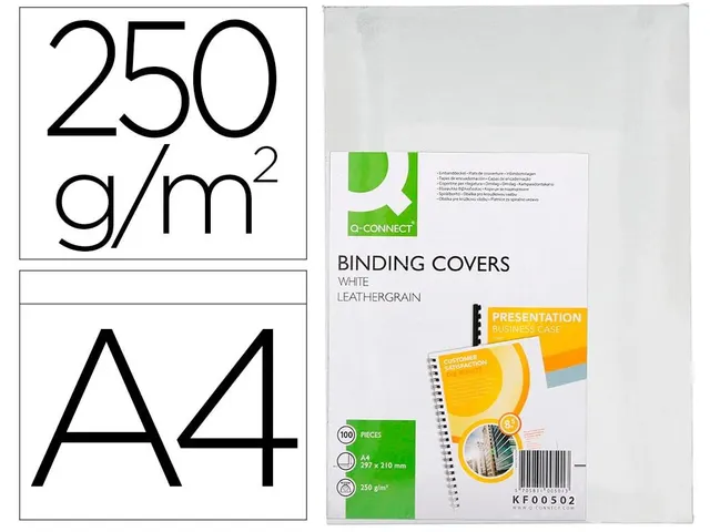 dekblad A4 leder 250 grams 100 stuks wit