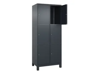 lockerkast,HxBxD 1950x800x500mm,2x3vakken,vak B 400mm,cil.-slot,voeten - 1