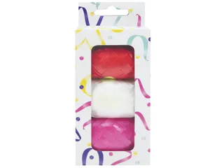 Lint set à 3 kleuren rood, wit en roze - 2