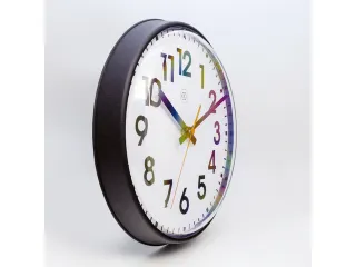 wandklok NXT diam. 26cm kunststof zwart, witte wijzerplaat cijfers - 2