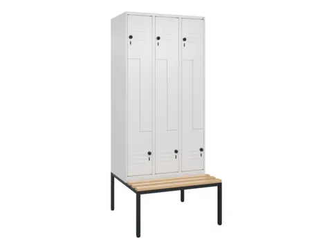 Z-garderobekast,HxBxD 2120x900x815mm,6vak,vak B 300mm,draaigrendel