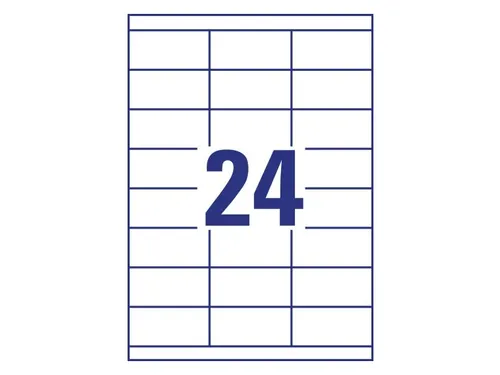 Etiket Avery Zweckform 3664 70x33.8mm wit 2400stuks