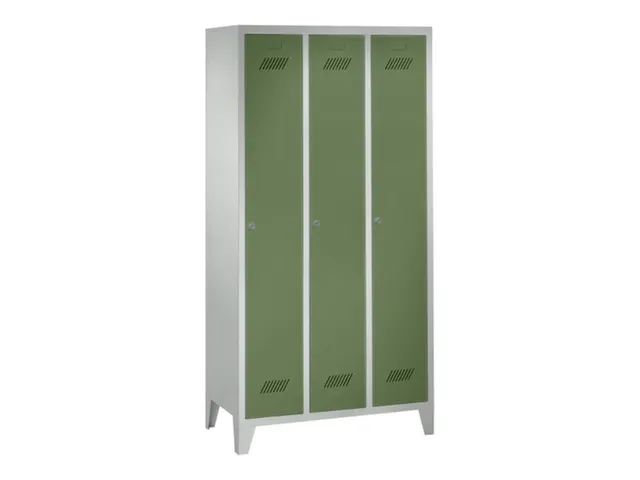 locker,HxBxD 1850x900x500mm,3vak,vak B 300mm,RAL7035,front RAL6011