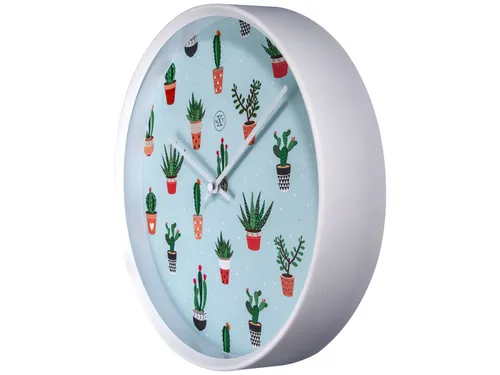 Wandklok nXt Cactus dia 30cm kunststof wit
