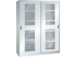venster-schuifdeurkast HxBxD 1950x1500x580mm 8xStalen bodem RAL7035