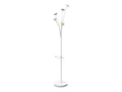 Festival kapstok 5 haken 187 cm wit / hout met parapluhouder