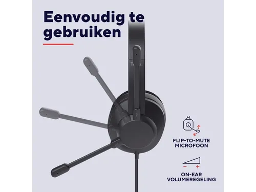 Trust Ayda Max USB-headset met ENC Bedrade hoofdtelefoon Zwart