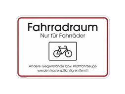 aanwijzingsbord,Fietsruimte - Alleen voor fietsen,folie,rood/wit/zwart
