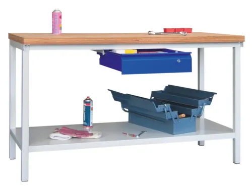 Werkbank 900x1500x700mm 1lade Frame/behuizing Ral7035 Front Ral5010