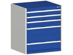 ladekast HxBxD 900x800x750mm 5laden romp RAL7035 front RAL5010