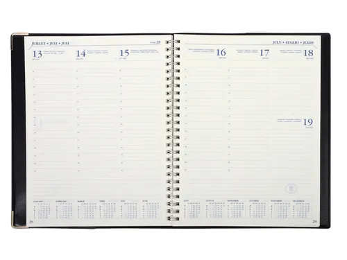 Agenda 2027 Ryam Executive Nappa 7dagen/2pagina's ringplastic zwart