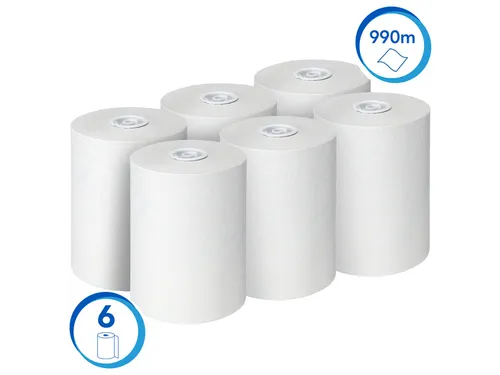Handdoekrol Scott Slimroll 1-laags 165m wit 6623