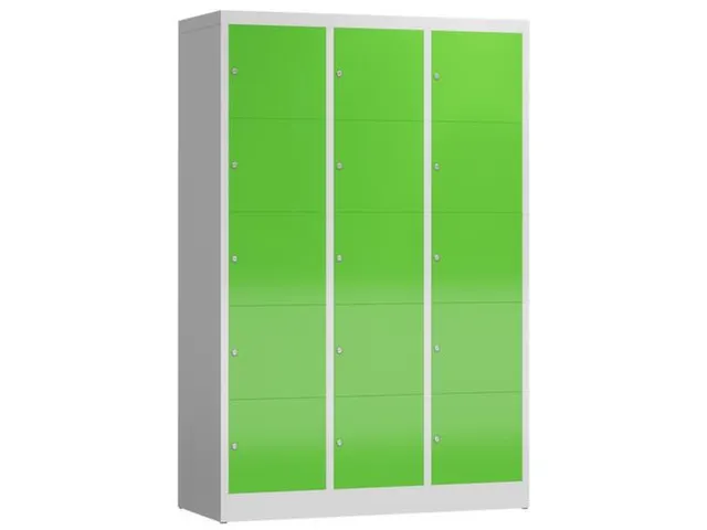lockerkast,HxBxD 1800x1185x500mm,3x5vakken,vak B 395mm,cil.-slot