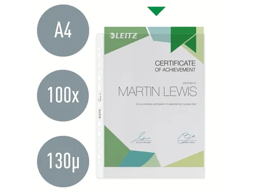 Showtas Leitz 47100003 Premium A4 Pp 0.13mm Generfd 4-gaats