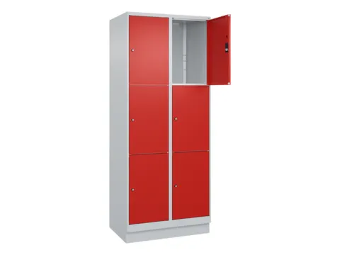 lockerkast,HxBxD 1950x800x500mm,2x3vakken,vak B 400mm,cil.-slot,sokkel