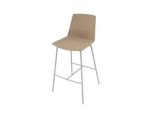 barkruk,zitting HxBxD 760x470x410mm,zitting beige,4voeten,frame staal