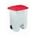 Contitop,mobiele afvalbak met pedaal 70L wit/rood