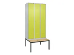 armoire vestiaire noir et blanc HxlxP 2120x900x815mm 3compart.