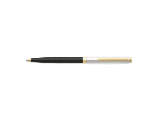 Balpen SHEAFFER Sagaris E9475 Glossy black chrome cap gold trims - 3