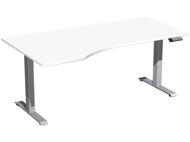Bureau Large à gauche Hauteur réglable 730-1230x1800x1000mm Blanc