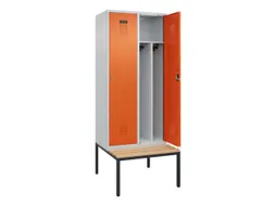 locker met bank,voor scheiding van kleding,HxBxD 2120x800x815mm,2vak