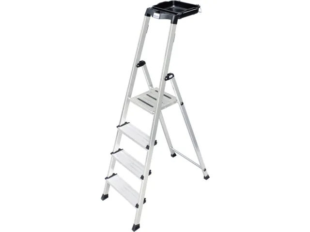 trapladder,eenzijdig,5treden,bordes m. antislip elementen,balk L 1,8m
