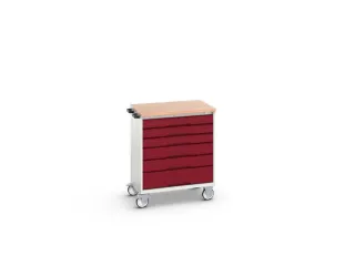 gereedschapswagen 980x800x600mm multiplexblad 6 laden RAL7035+RAL3004 - 1
