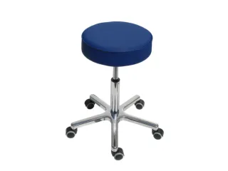 Draaikruk Met Wielen Zitting Kunstleer Blauw 460-590mm Gasveer - 3