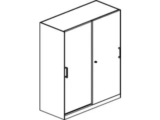 schuifdeurkast,HxBxD 1310x1000x440mm,2xStalen bodem,3 OH - 3