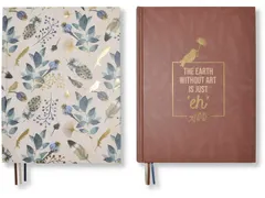 Notitieboek A5 Natural Beauty krimp van 2 stuks. Blanco, 120 pagina's