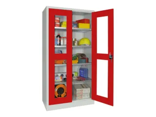 Vitrinekast Hxbxd 1950x1000x400mm Draaideuren Ral7035 Front Ral3000 - 2