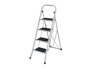 Stalen trap ladder 4 treden wit - 1