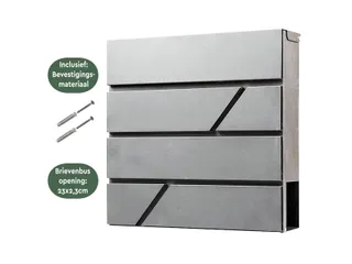 Brievenbus BRASQ PB200 Deluxe wand rvs - 5