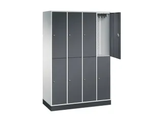 Dubbeldekse garderobekast,HxBxD 1950x1220x500mm,4x2vak.,vak B 260mm - 1