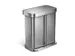 Pedaalemmer Rectangular Recycler Met Liner Pocket 24+34 liter RVS FPP