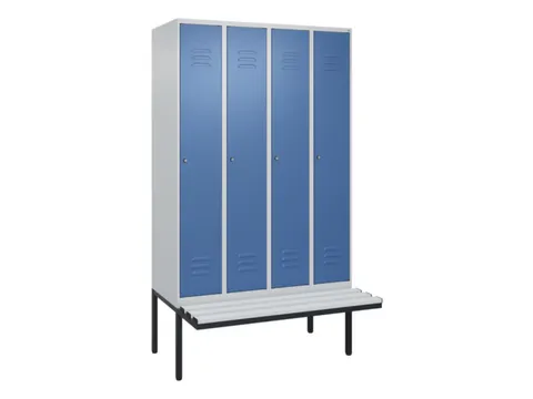 locker met bank,HxBxD 2120x1200x815mm,4vak,vak B 300mm,cil.-slot