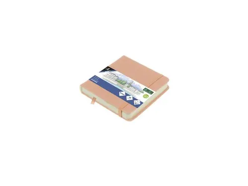 Schetsboek Kangaro 12x12cm oud roze PU hardcover 80 blad 140 grams roo