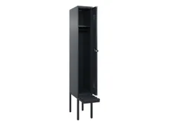 locker met bank,HxBxD 2120x300x815mm,1vak,vak B 300mm,draaigrendel