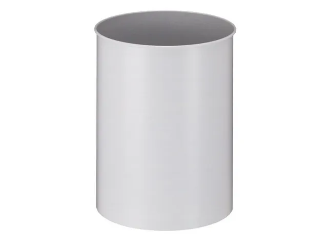 Ronde Papierbak Metaal 15 Liter Grijs