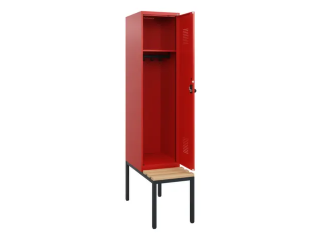 locker met bank,HxBxD 1950x400x815mm,1vak,vak B 400mm,draaigrendel