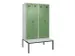 locker met bank,voor scheiding van kleding,HxBxD 2120x1200x815mm,4vak