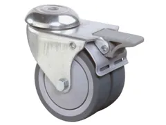 Dubbele Apparatenwiel Boutgat Zwenkw./rem 75x2x24mm 80kg