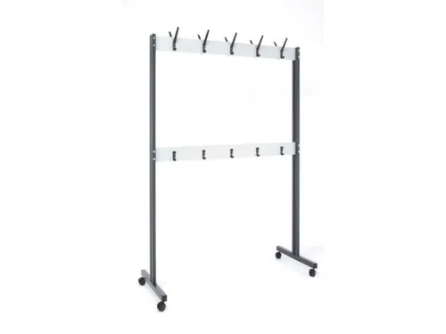 garderoberek,verrijdbaar,HxD 1800x600mm,4zwenkwielen,staal/alu,1000 mm